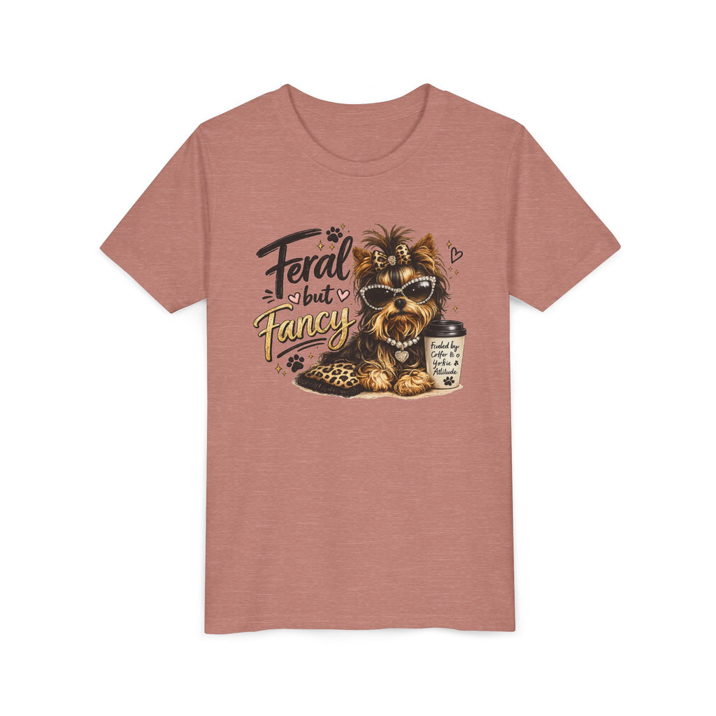 Yorkie youth Tee — "Feral but Fancy" Yorkie Graphic Shirt