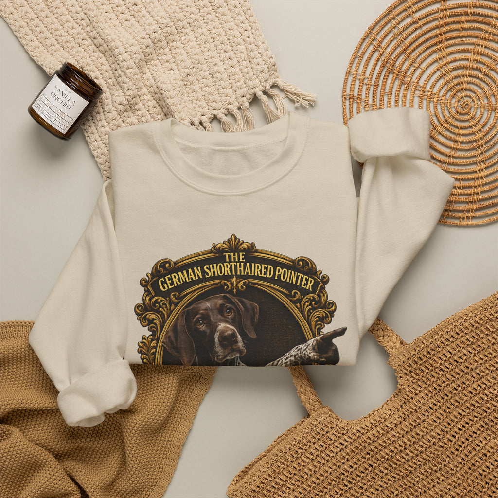 German Shorthaired Pointer -Crewneck Sweatshirt —  "It's Over There" Graphic