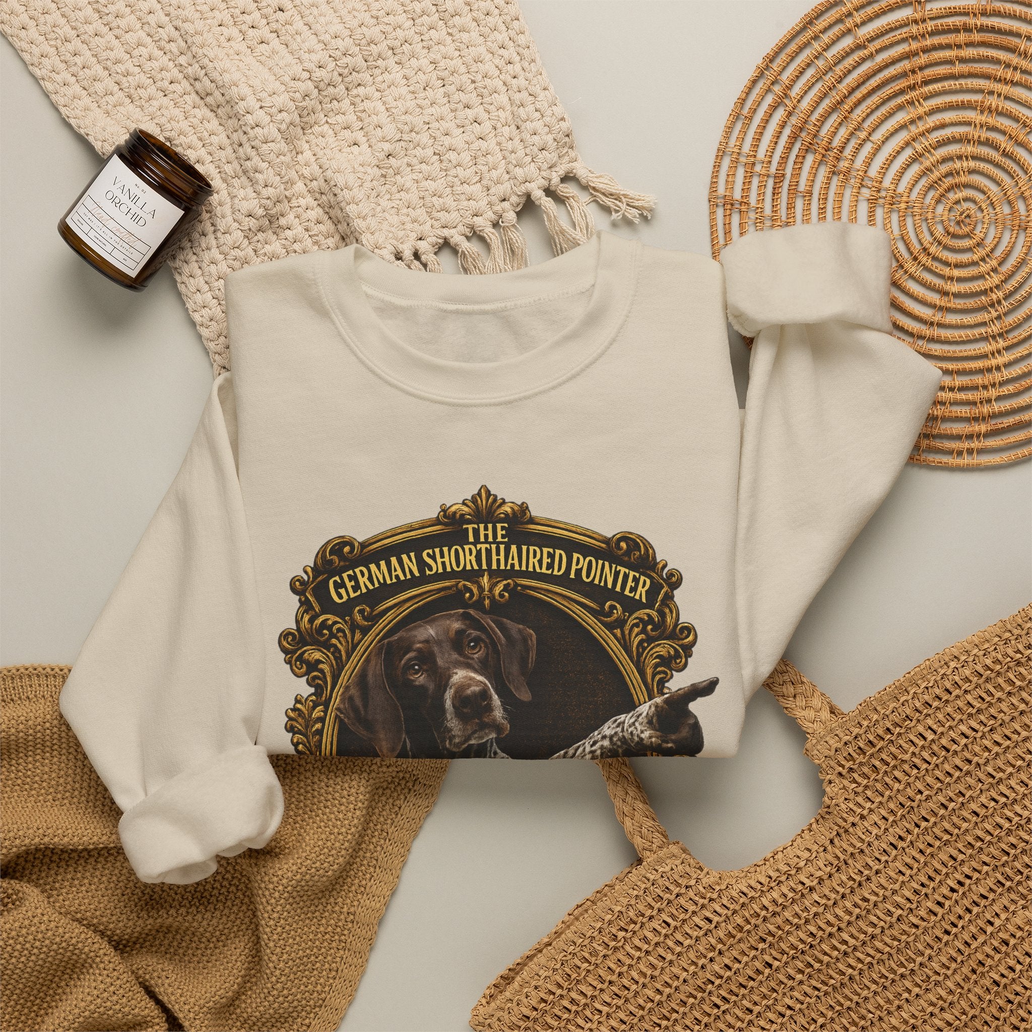 German Shorthaired Pointer -Crewneck Sweatshirt —  "It's Over There" Graphic