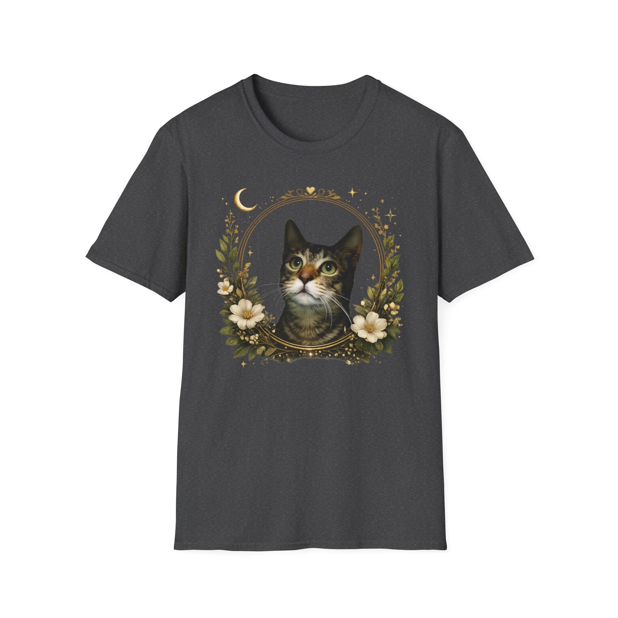 Cat Portrait T-Shirt – Vintage Floral Tabby Tee