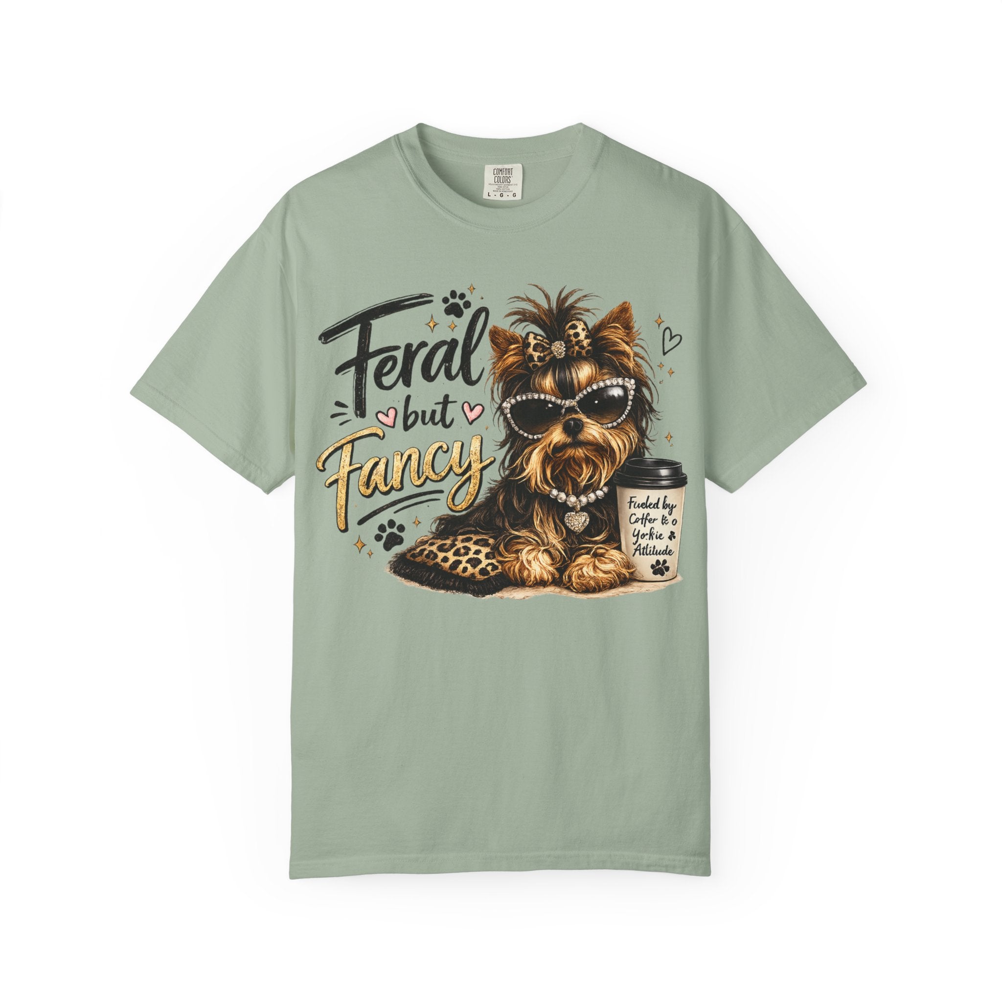 Feral but Fancy Yorkie T-Shirt – Cute Dog Graphic Tee for Pet Lovers