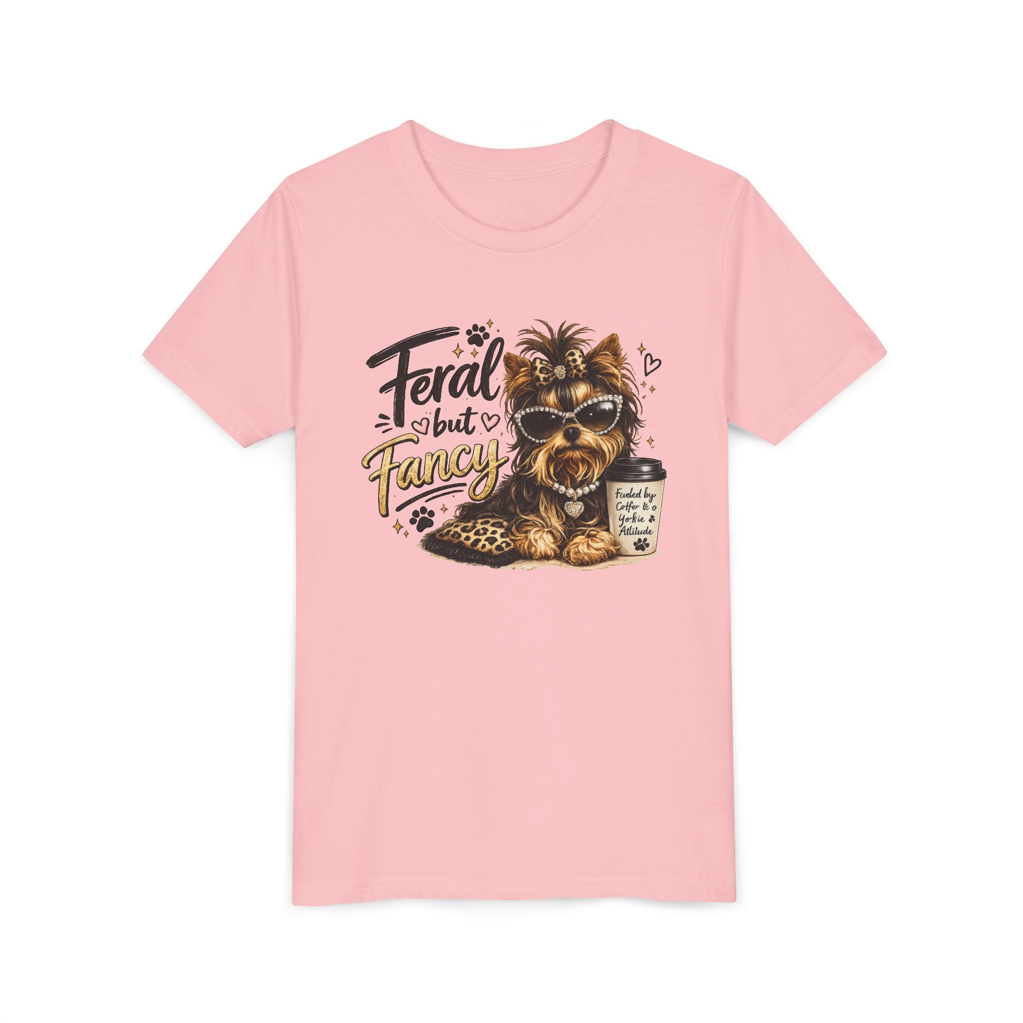 Yorkie youth Tee — "Feral but Fancy" Yorkie Graphic Shirt