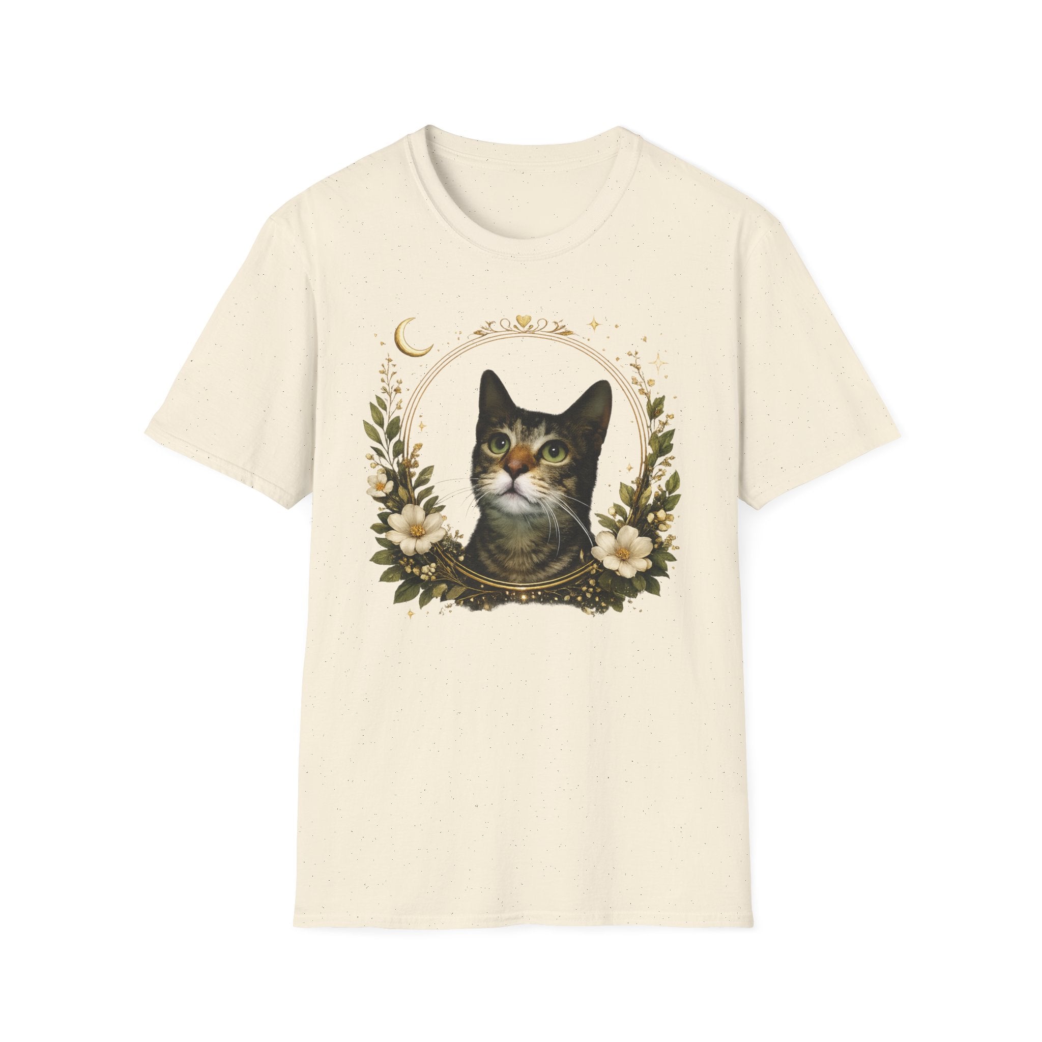 Cat Portrait T-Shirt – Vintage Floral Tabby Tee