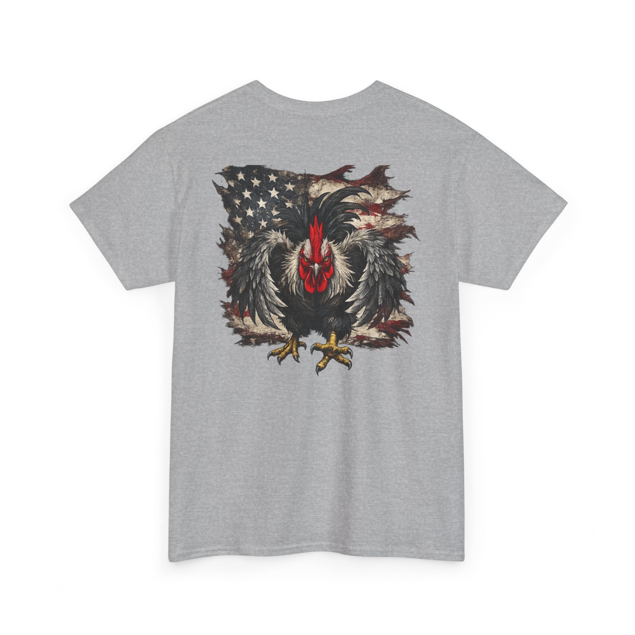 Patriotic Rooster Tee - American Flag Chicken Graphic T-Shirt