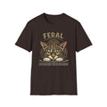 Feral Cat T-Shirt — "Feral: Approach With Snacks" Vintage-Style Graphic Tee