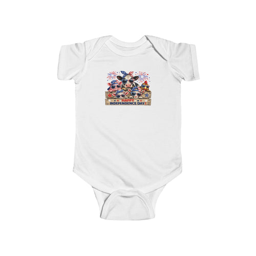 4th of July Baby Bodysuit - Patriotic Fireworks & USA Animal Friends Infant Onesie