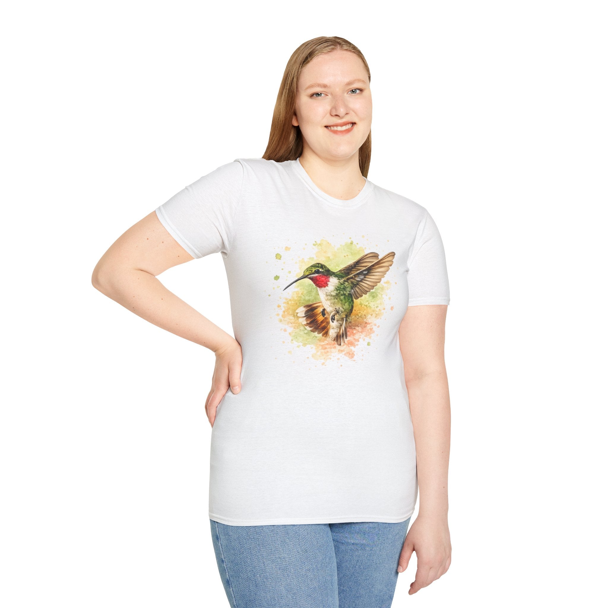 Hummingbird Watercolor T-Shirt — Artistic Bird Nature Tee