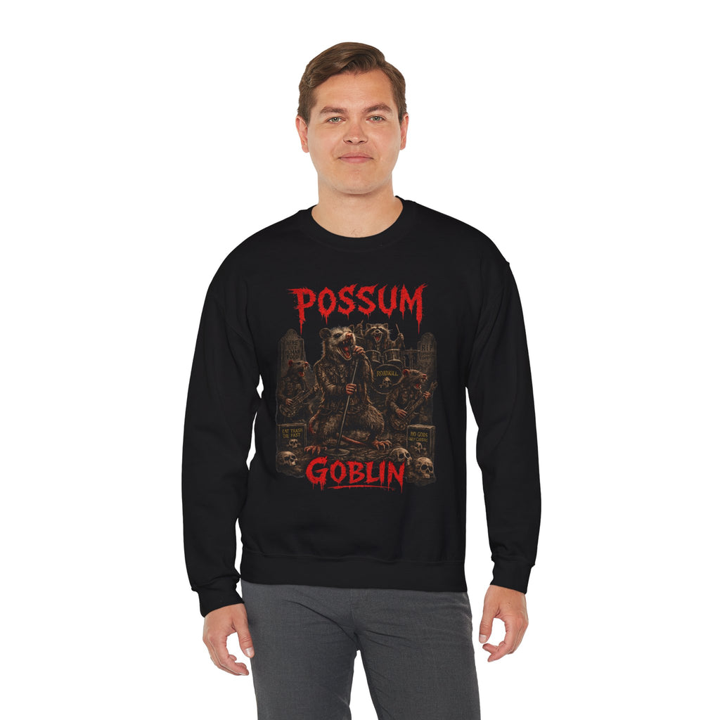 Possum Goblin Sweatshirt — Gothic Creature Graphic Crewneck