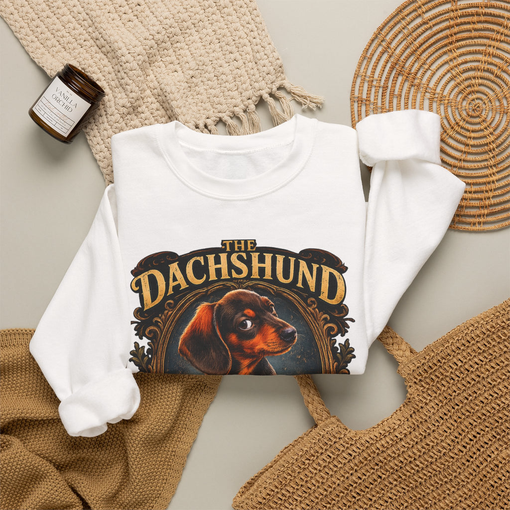 Dachshund Crewneck Sweatshirt - "The Dachshund: The Long and Short of It" Vintage Dog Portrait