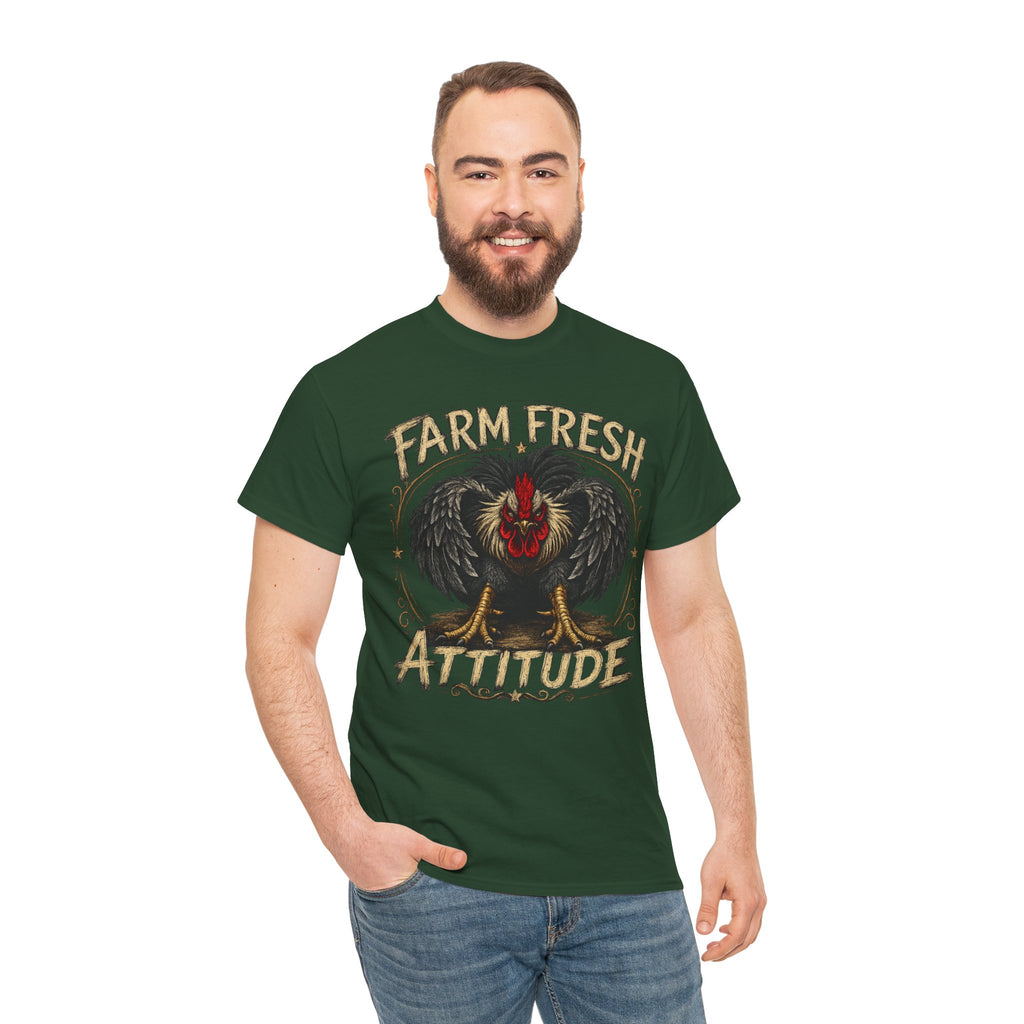 Farm Fresh Attitude T-Shirt — Rooster Vintage Farm Humor Tee