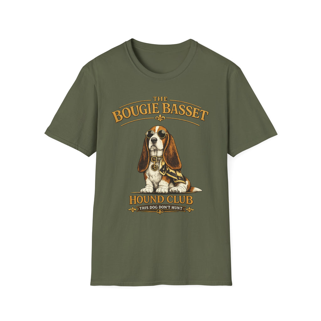 Basset Hound T-Shirt — "The Bougie Basset Hound Club" Graphic Tee