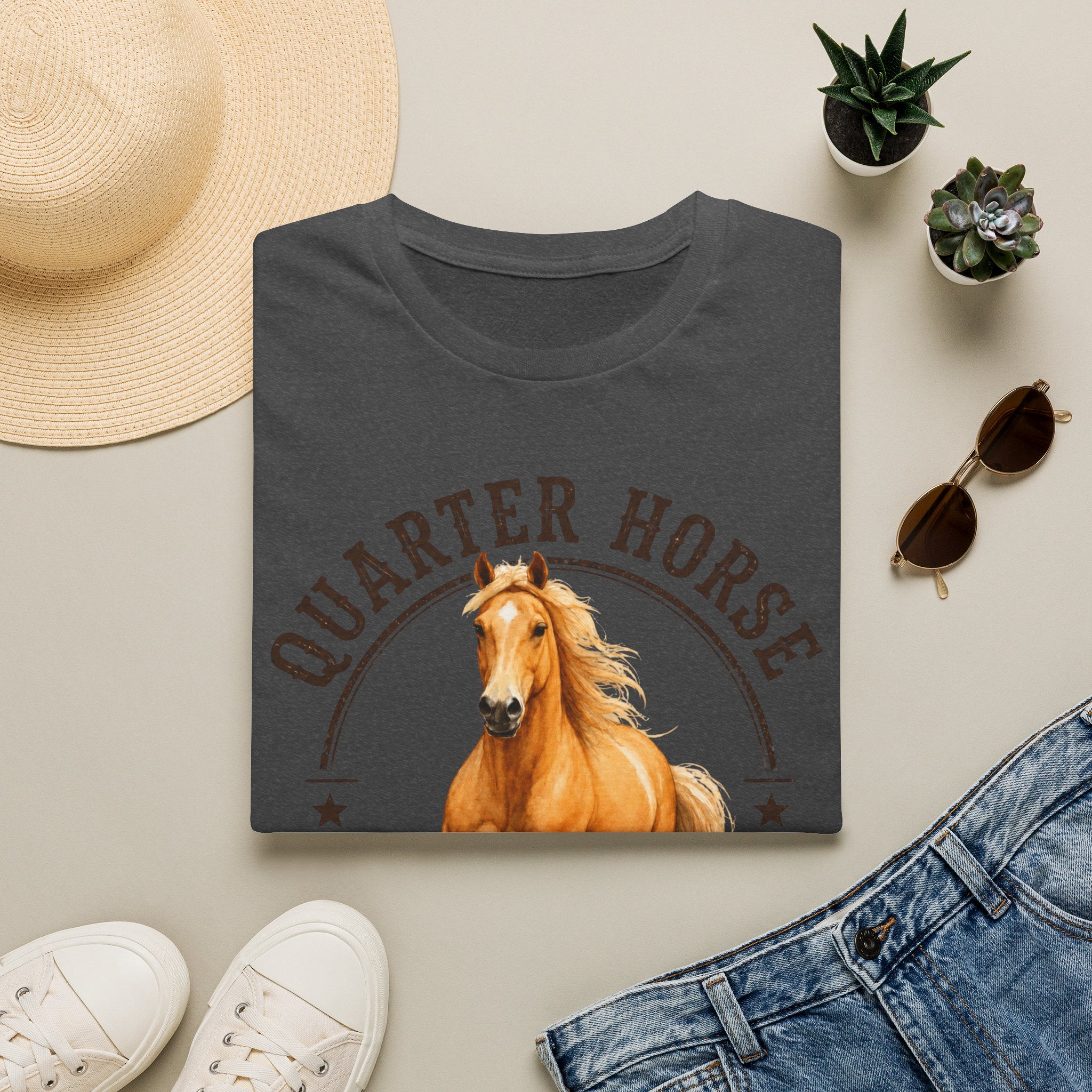 Quarter Horse T-Shirt — 'Quarter Horse 100% Love' Graphic Tee for Horse Lovers