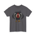 Rooster Warrior Graphic Tee — Fierce Black Rooster Illustration T-Shirt