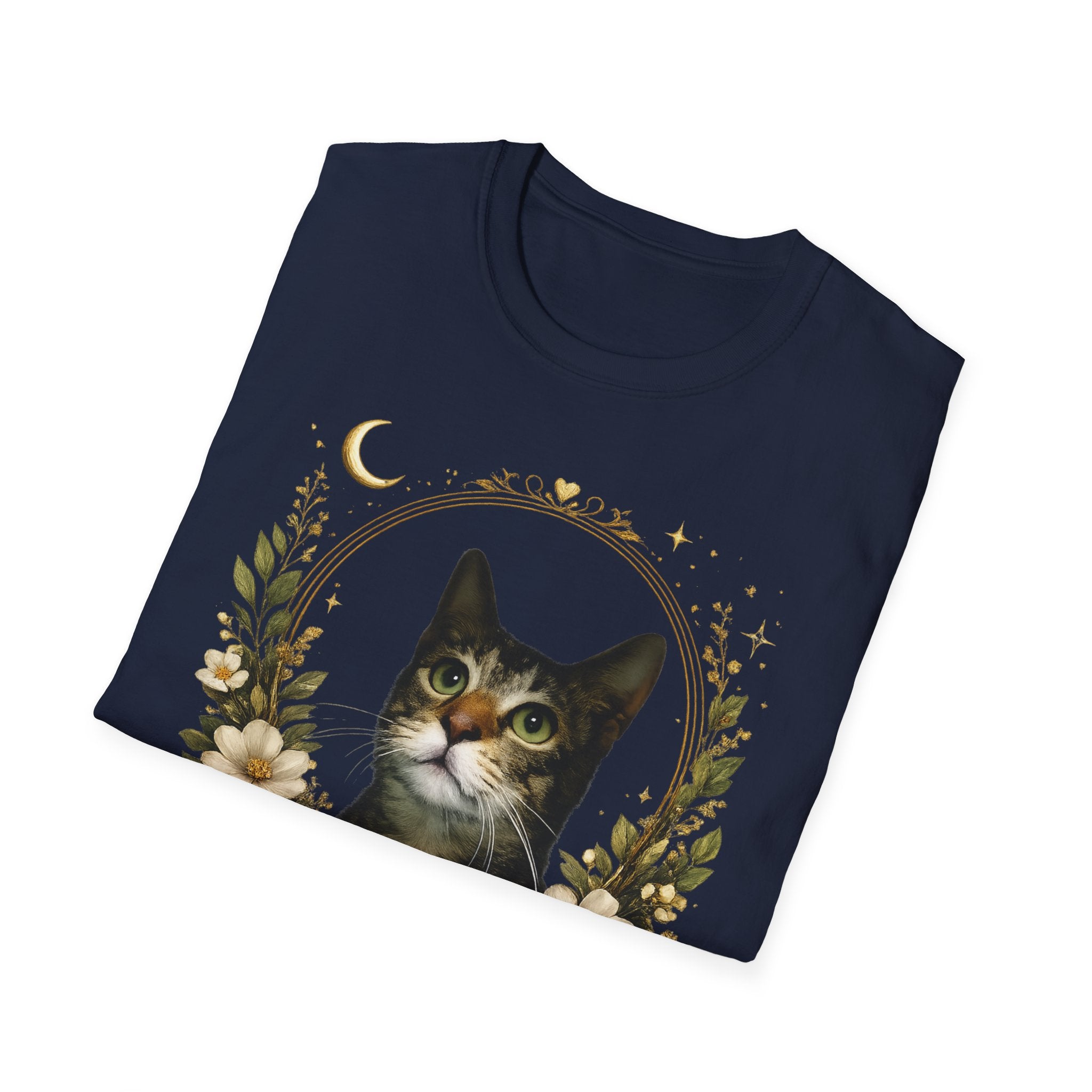 Cat Portrait T-Shirt – Vintage Floral Tabby Tee