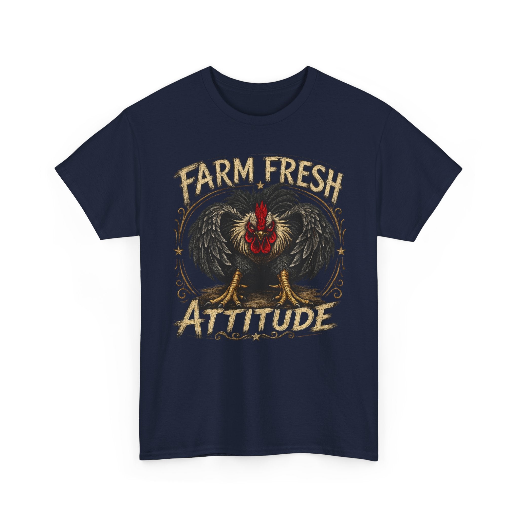 Farm Fresh Attitude T-Shirt — Rooster Vintage Farm Humor Tee