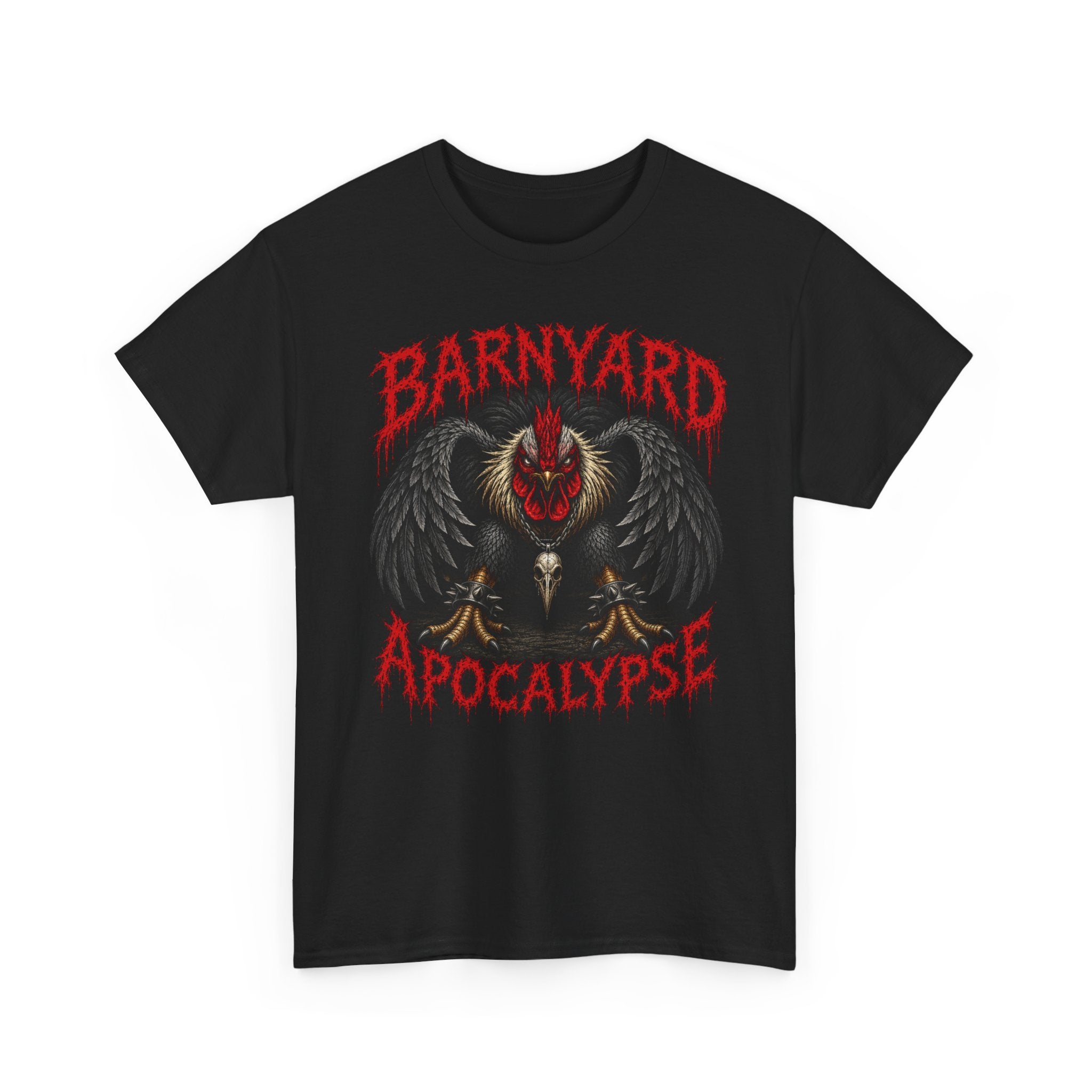 Barnyard Apocalypse Graphic Tee — Dark Rooster Horror Farm Shirt