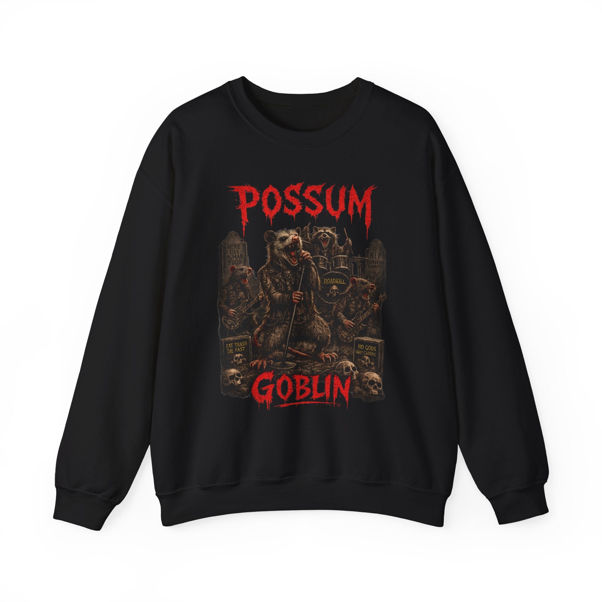 Possum Goblin Sweatshirt — Gothic Creature Graphic Crewneck
