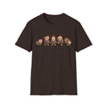 Cute Chickens T-Shirt — Row of Cartoon Hens Farm Animal Tee