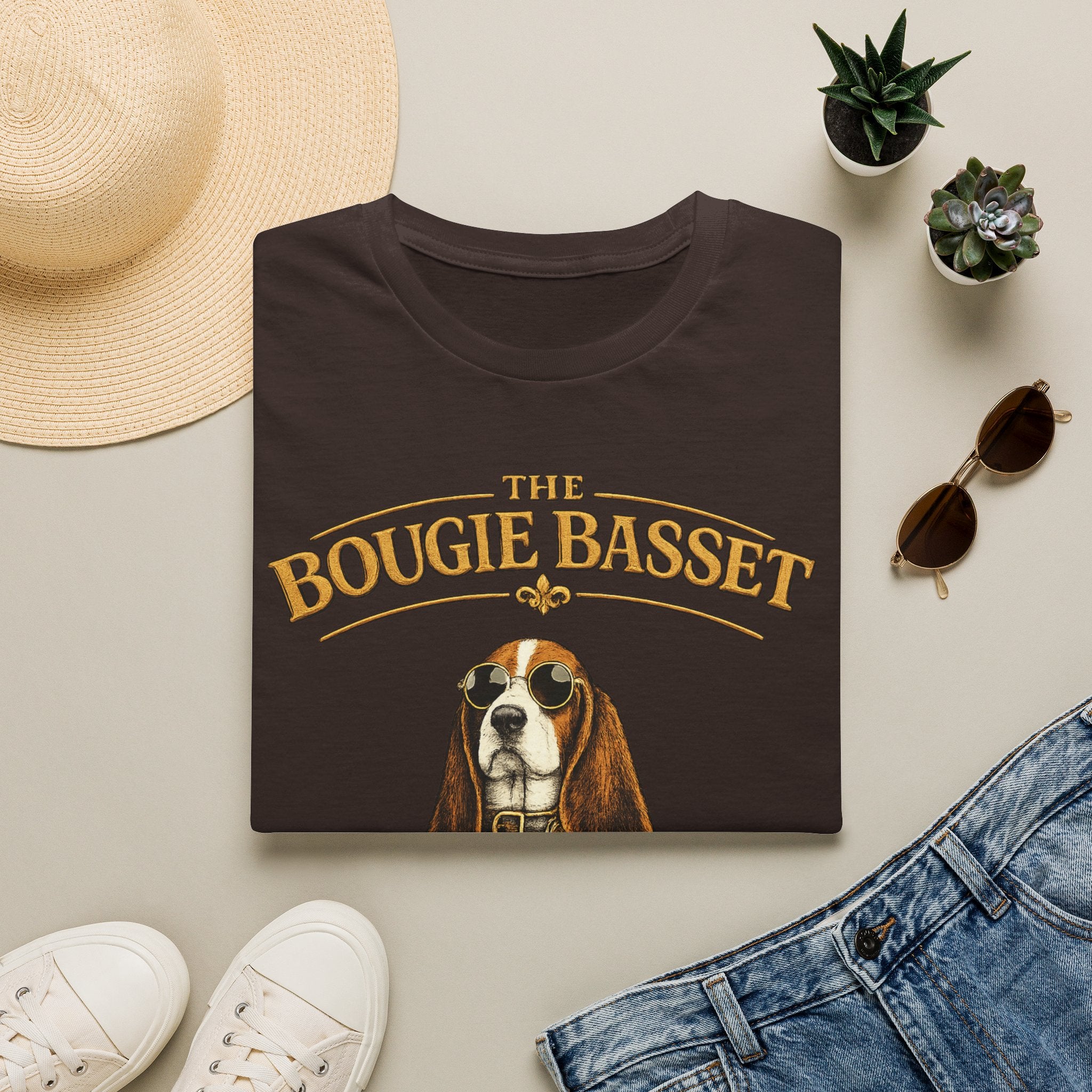 Basset Hound T-Shirt — "The Bougie Basset Hound Club" Graphic Tee