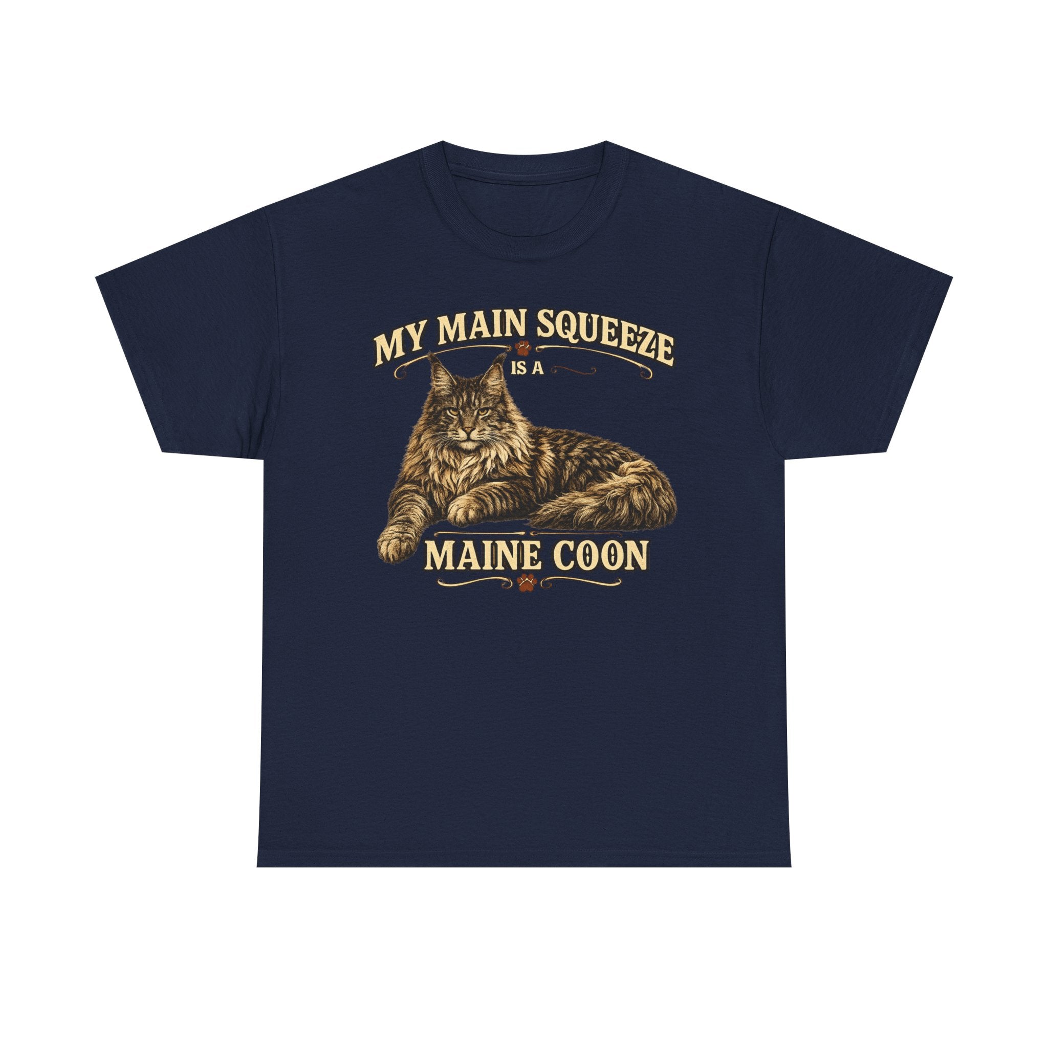 Maine Coon Cat T-Shirt — "My Main Squeeze" Vintage Cat Lover Tee