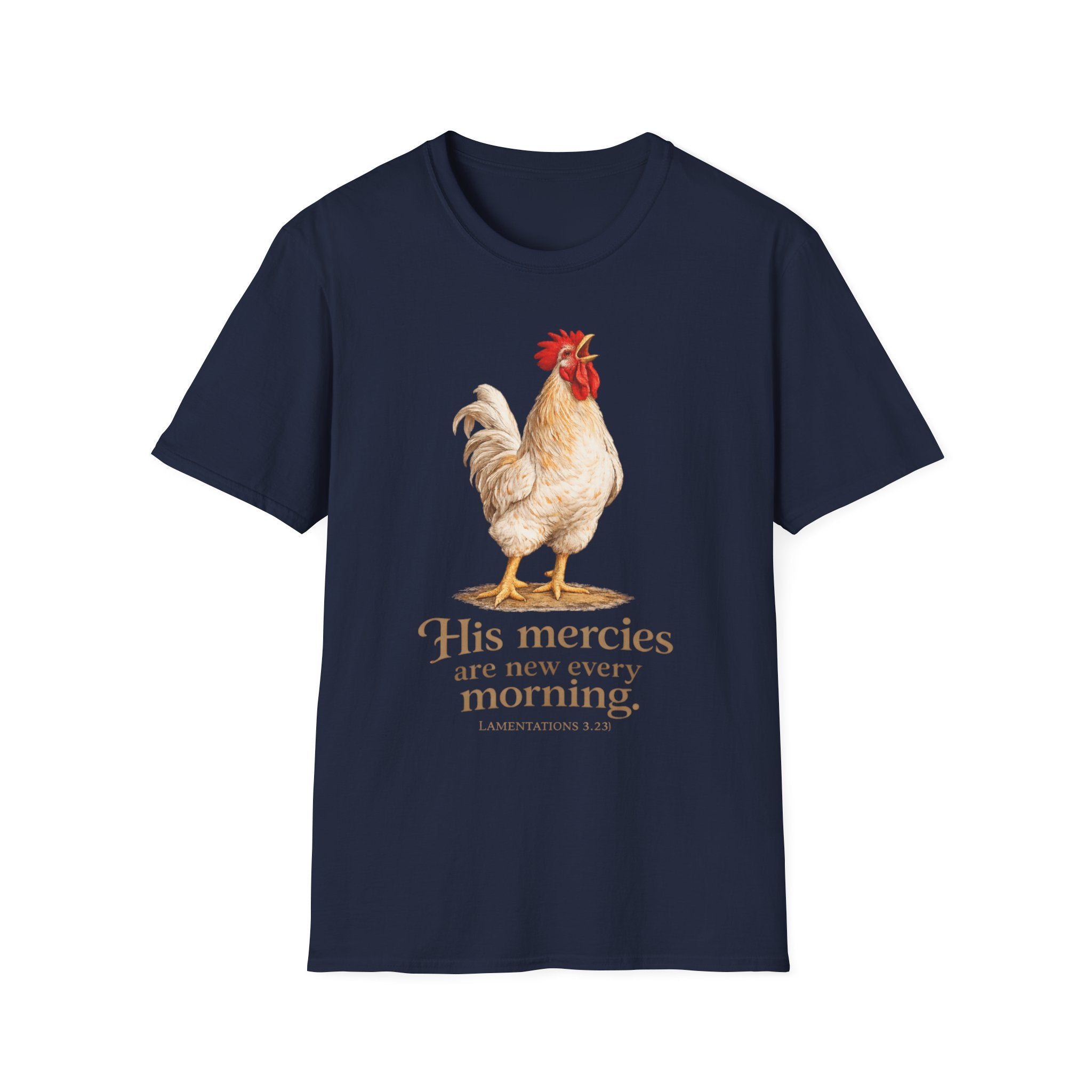 Rooster Morning Mercy T-Shirt – "His mercies are new every morning" Christian Tee