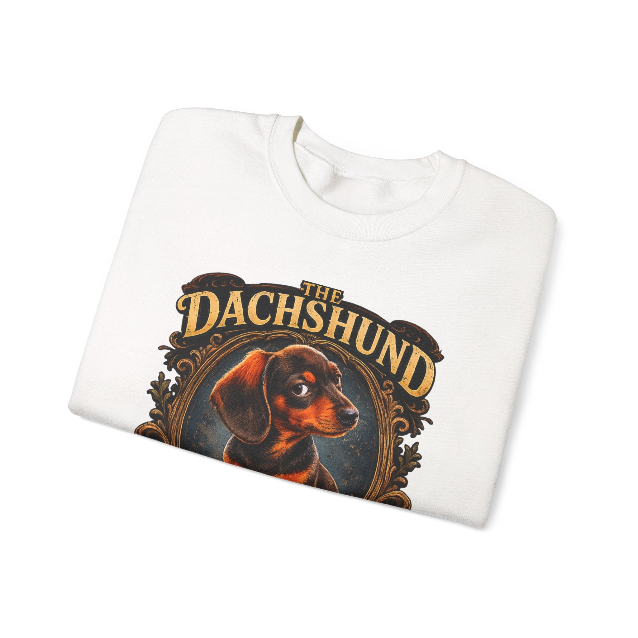 Dachshund Crewneck Sweatshirt - "The Dachshund: The Long and Short of It" Vintage Dog Portrait