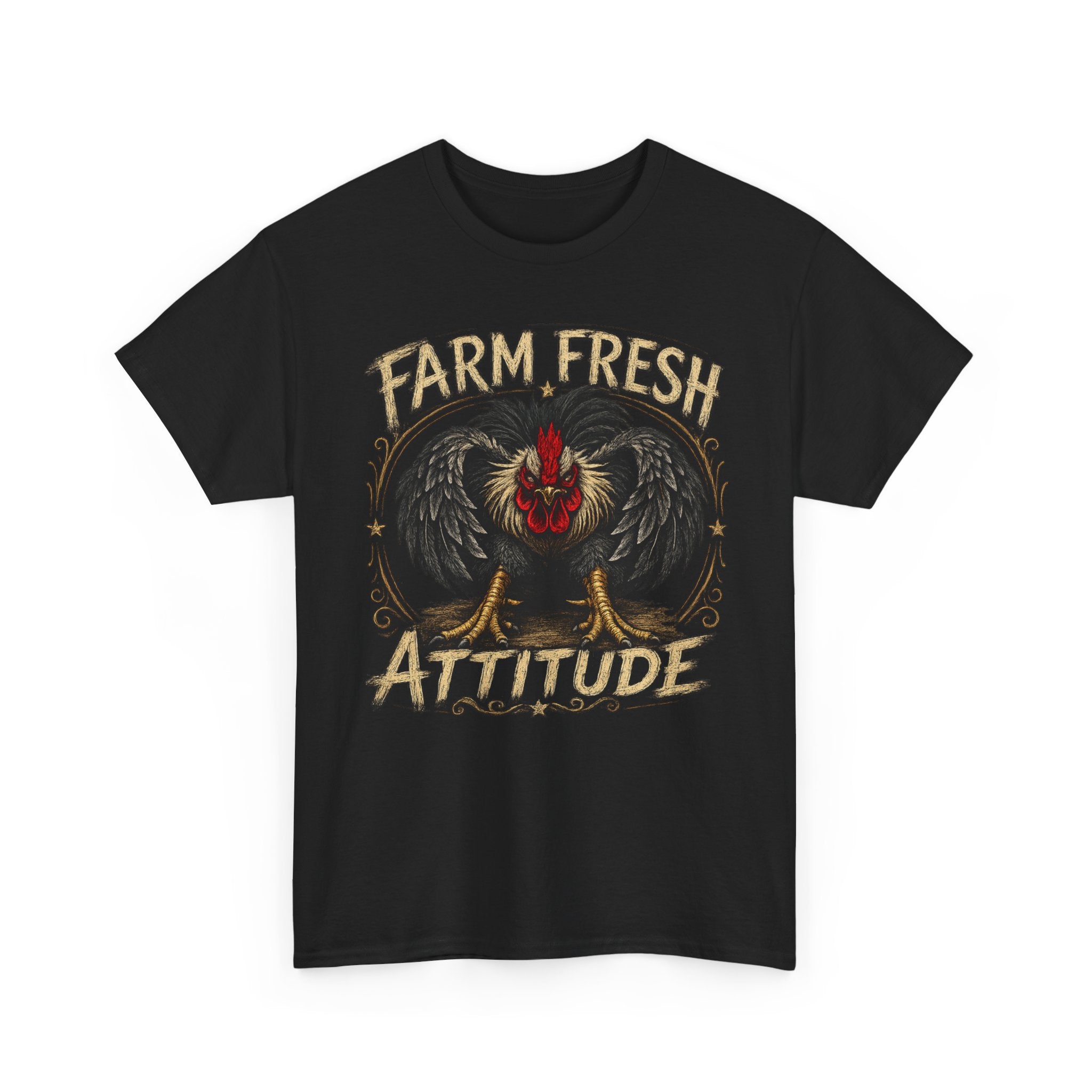 Farm Fresh Attitude T-Shirt — Rooster Vintage Farm Humor Tee