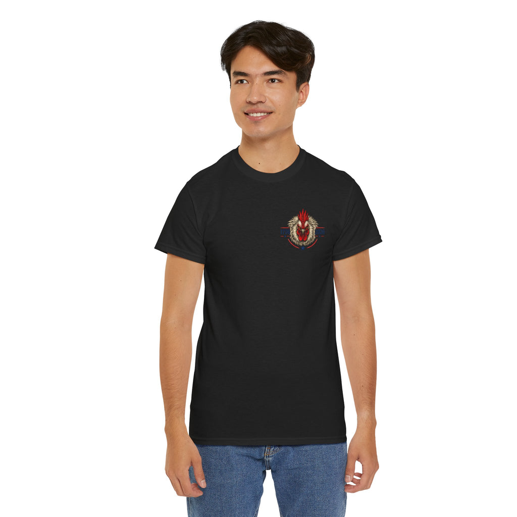 Patriotic Rooster Tee - American Flag Chicken Graphic T-Shirt