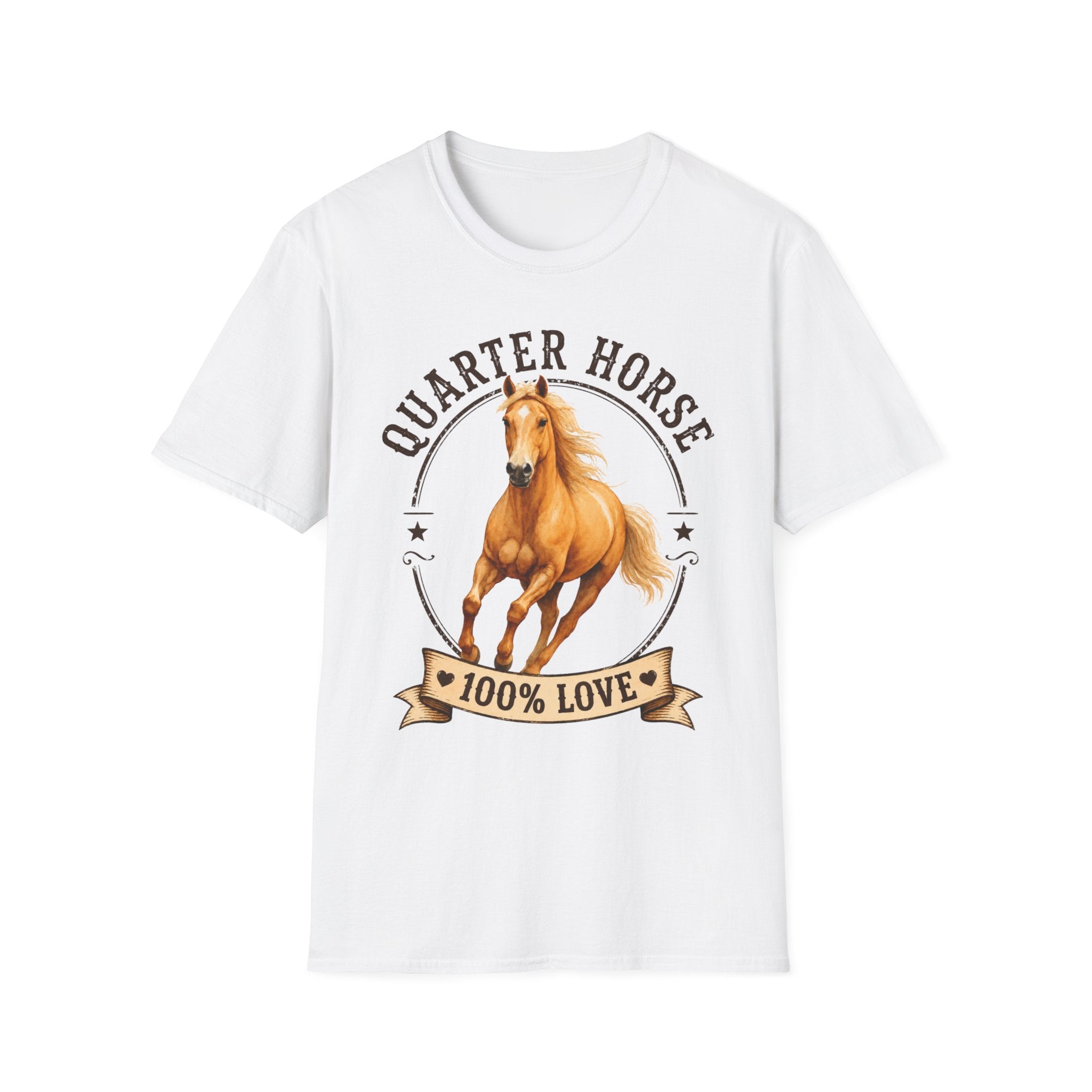 Quarter Horse T-Shirt — 'Quarter Horse 100% Love' Graphic Tee for Horse Lovers
