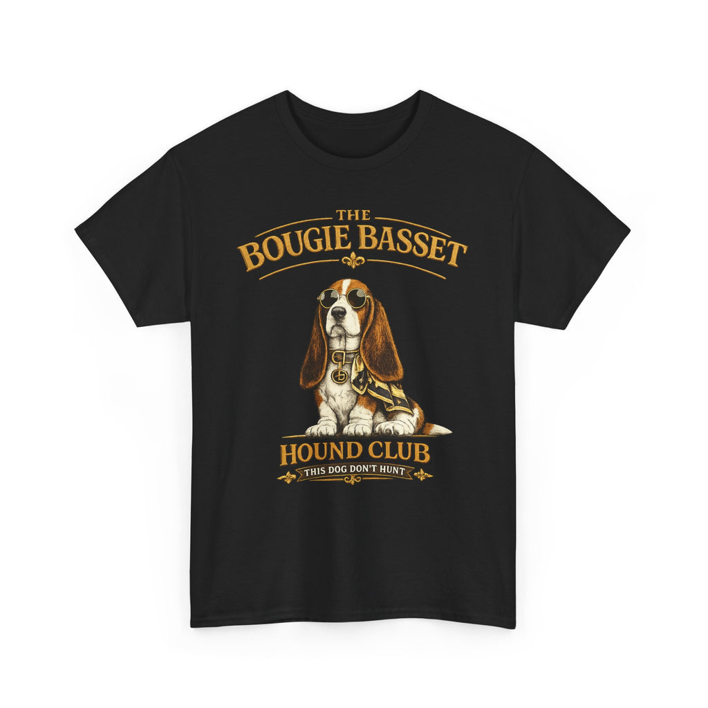 Basset Hound Club T-Shirt – Cute Vintage Basset Hound Graphic Tee " The Bougie Bassett hound Club"
