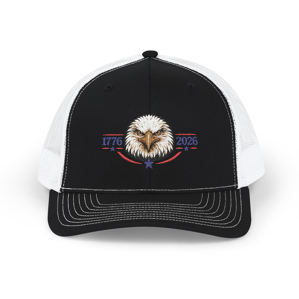Patriotic Eagle Snapback Trucker Cap — 1776–2026 Anniversary USA Hat