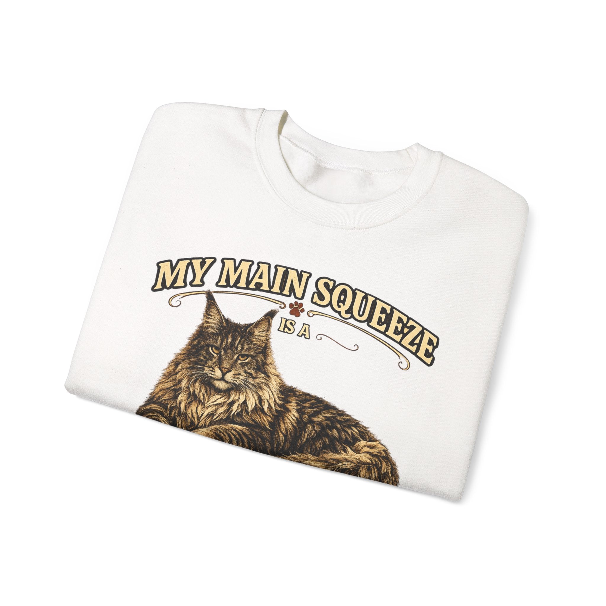 Maine Coon Sweatshirt - "My Main Squeeze" Cat Lover Crewneck