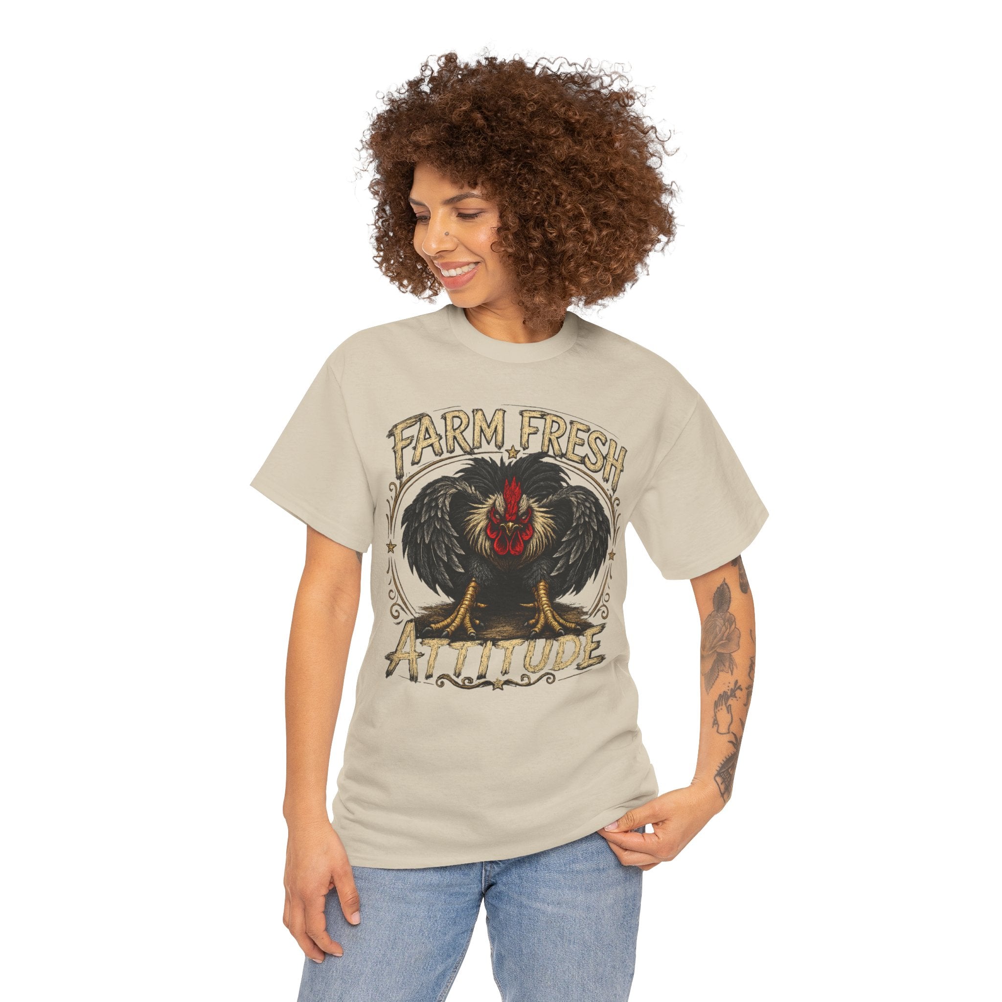 Farm Fresh Attitude T-Shirt — Rooster Vintage Farm Humor Tee