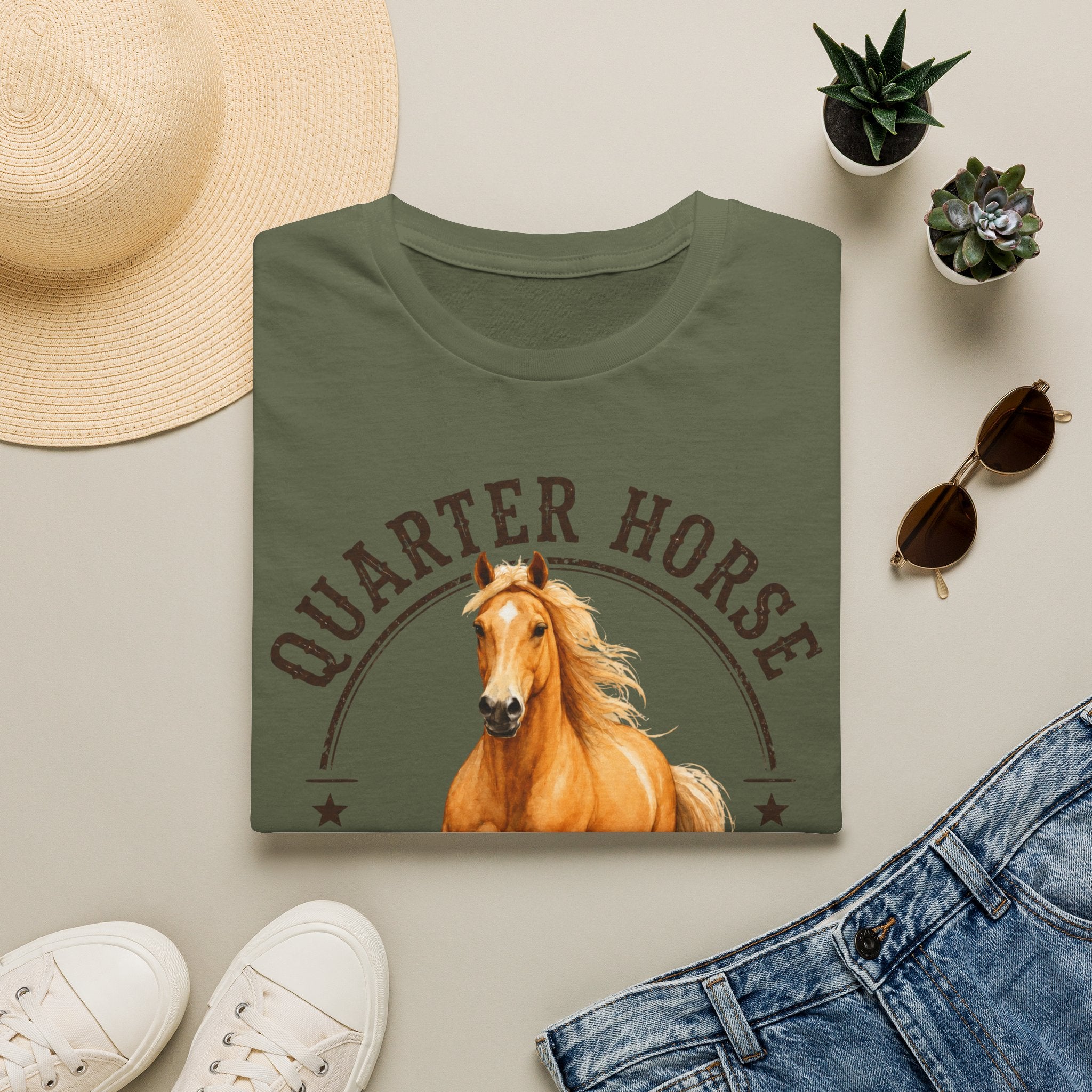 Quarter Horse T-Shirt — 'Quarter Horse 100% Love' Graphic Tee for Horse Lovers