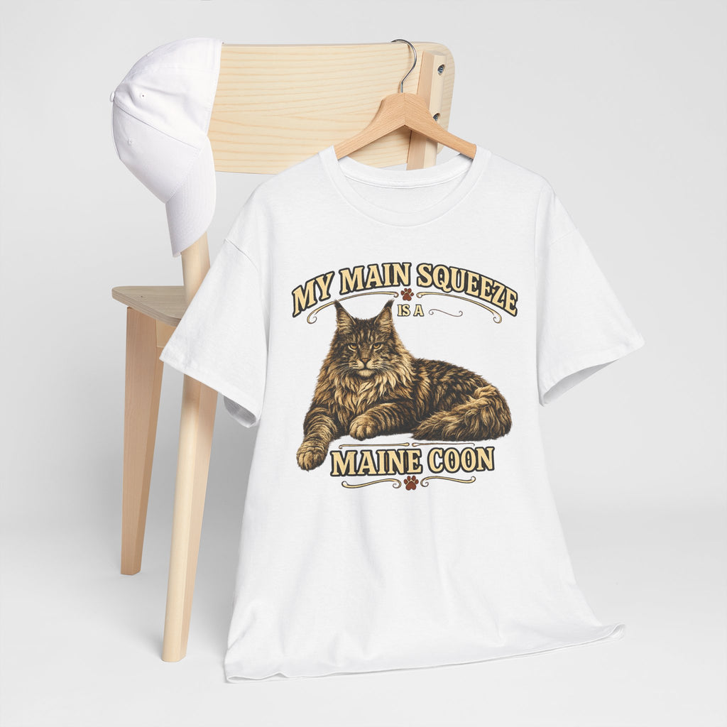 Maine Coon Cat T-Shirt — "My Main Squeeze" Vintage Cat Lover Tee