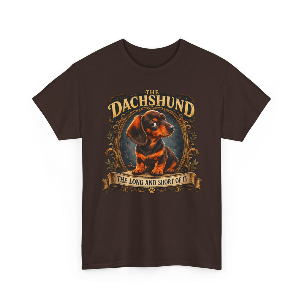 Dachshund Tee - "The Long and Short of It" Vintage Dog T-Shirt