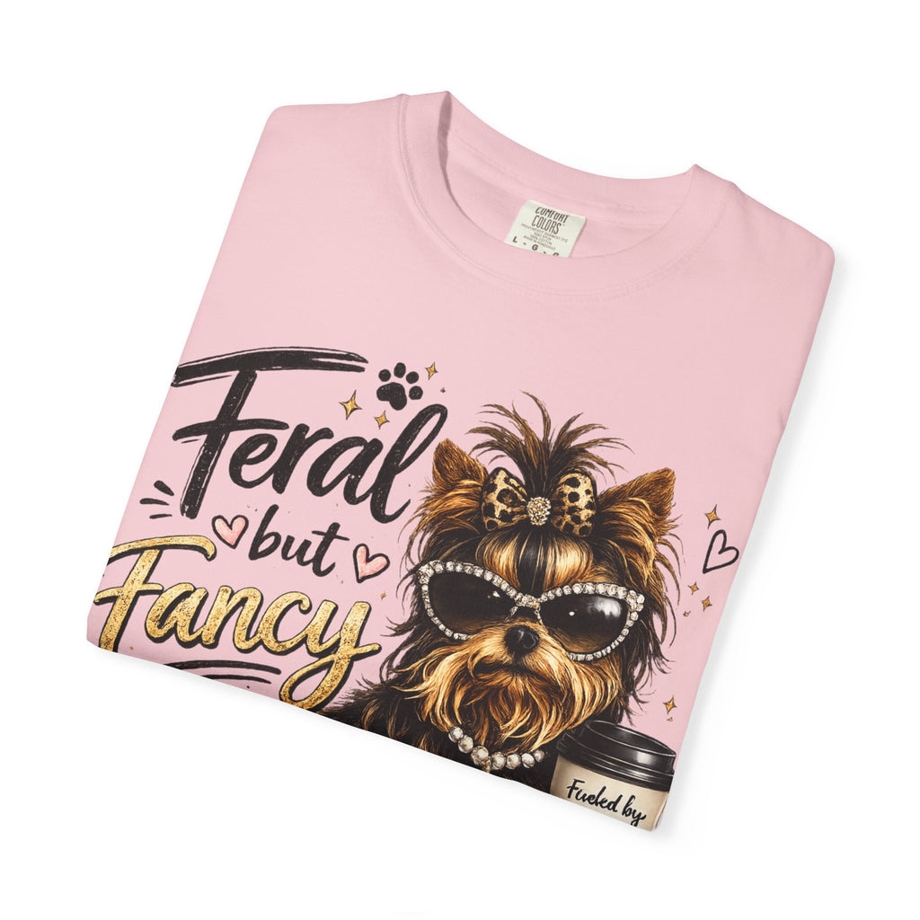 Feral but Fancy Yorkie T-Shirt – Cute Dog Graphic Tee for Pet Lovers
