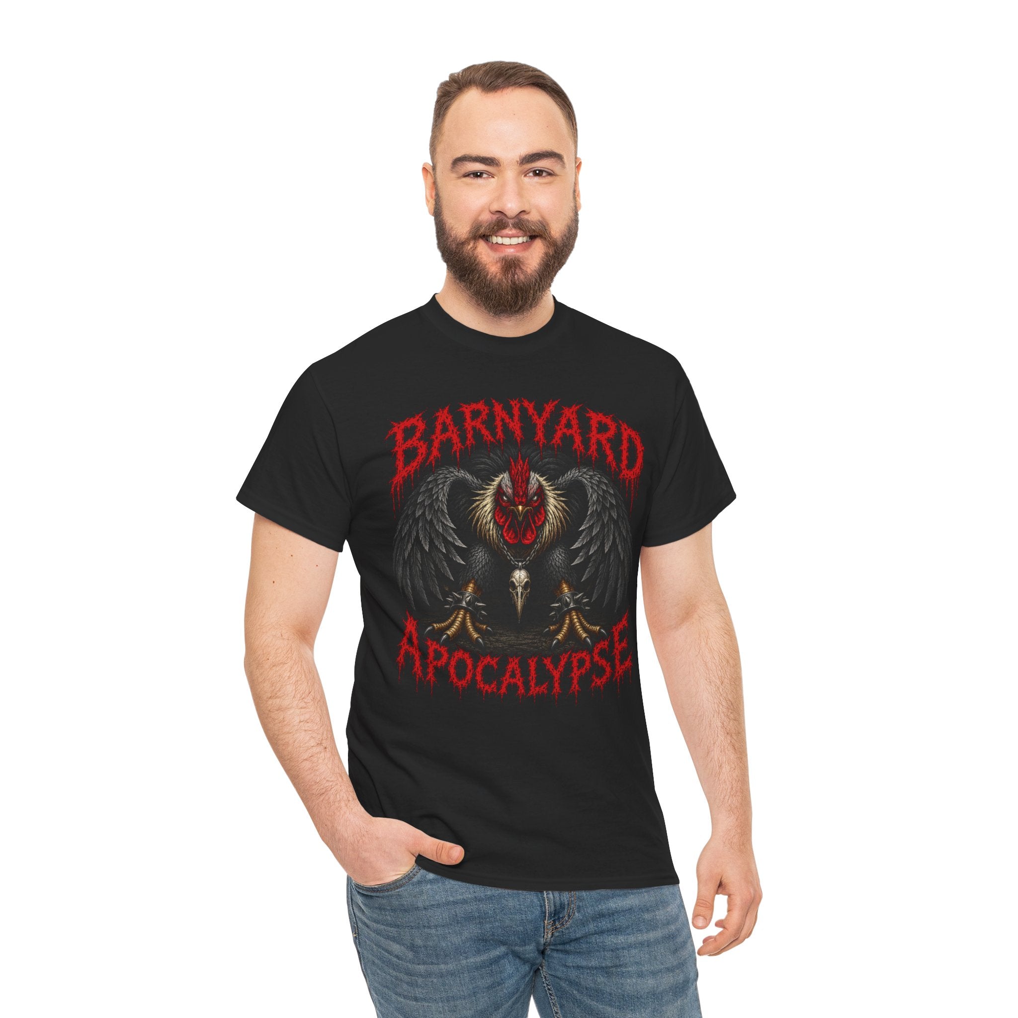 Barnyard Apocalypse Graphic Tee — Dark Rooster Horror Farm Shirt
