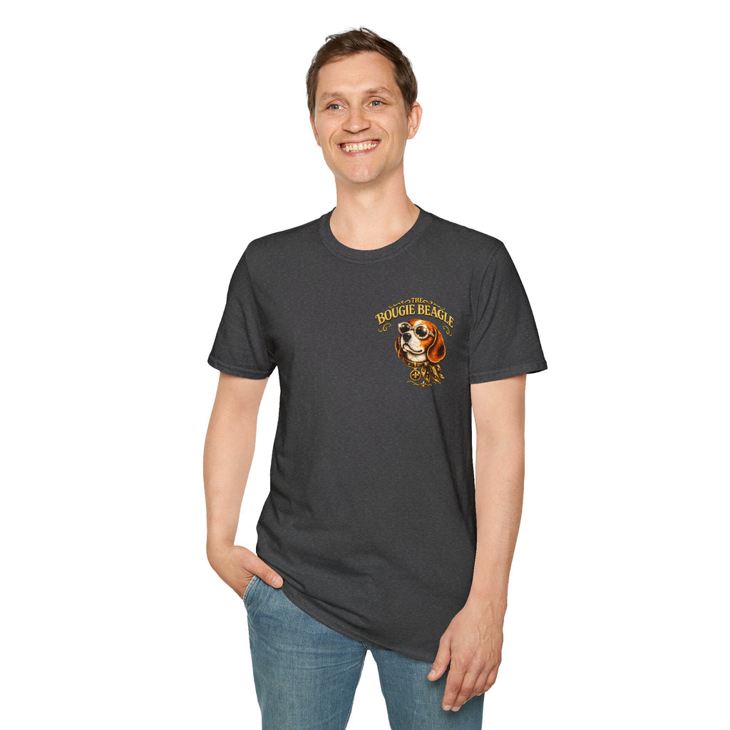 Beagle Vintage Tee- front and back print "Bougie Beagle" Graphic T-Shirt for Dog Lovers