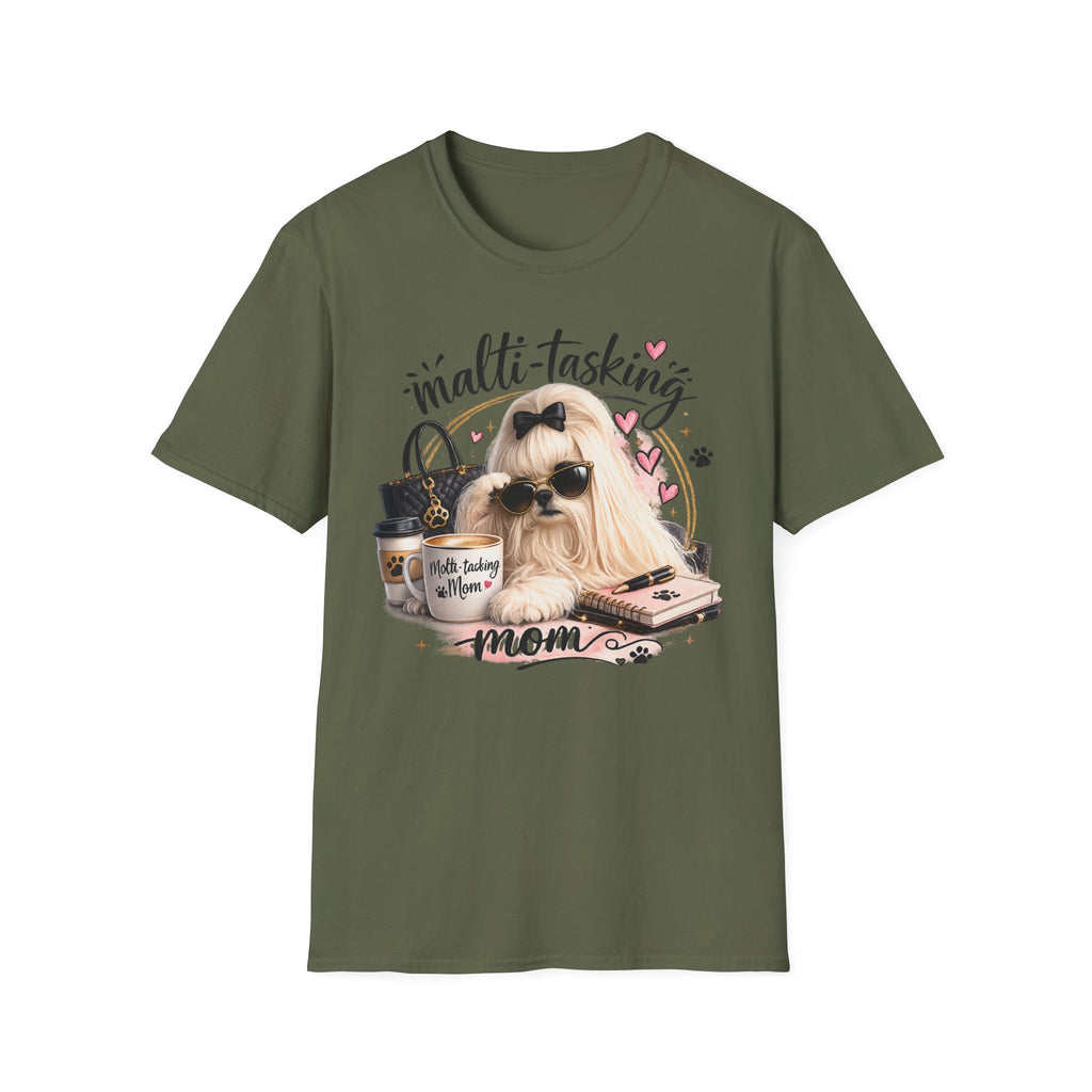 Multi-Tasking Mom T-Shirt — Cute Sunglasses Shih Tzu Graphic