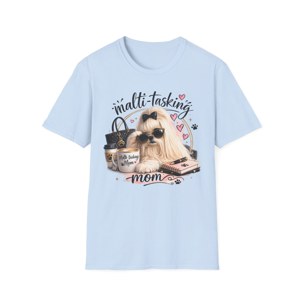 Multi-Tasking Mom T-Shirt — Cute Sunglasses Shih Tzu Graphic