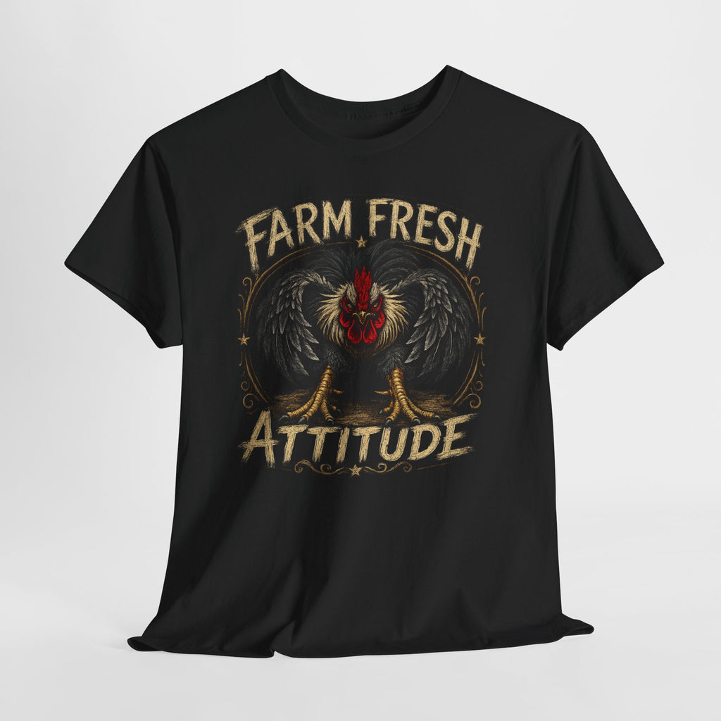 Farm Fresh Attitude T-Shirt — Rooster Vintage Farm Humor Tee