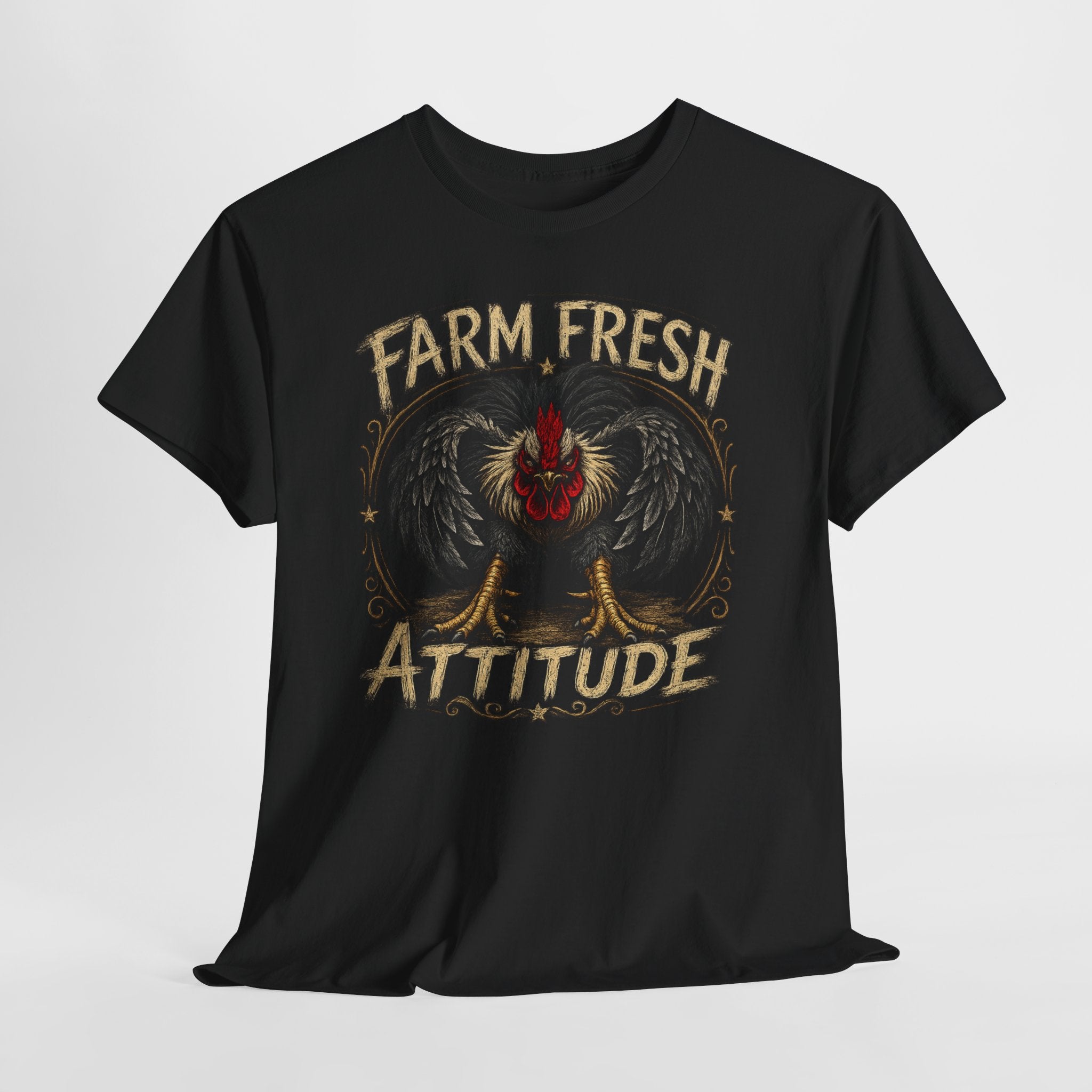 Farm Fresh Attitude T-Shirt — Rooster Vintage Farm Humor Tee