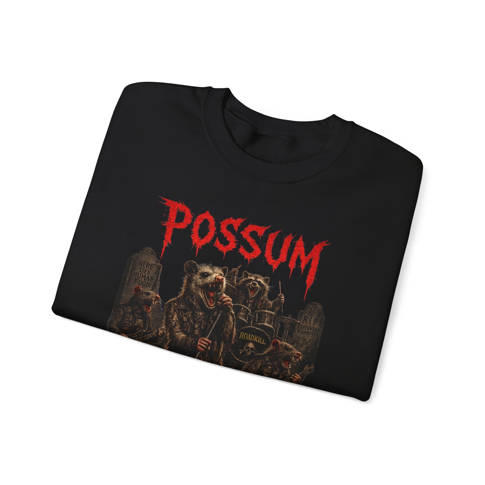 Possum Goblin Sweatshirt — Gothic Creature Graphic Crewneck