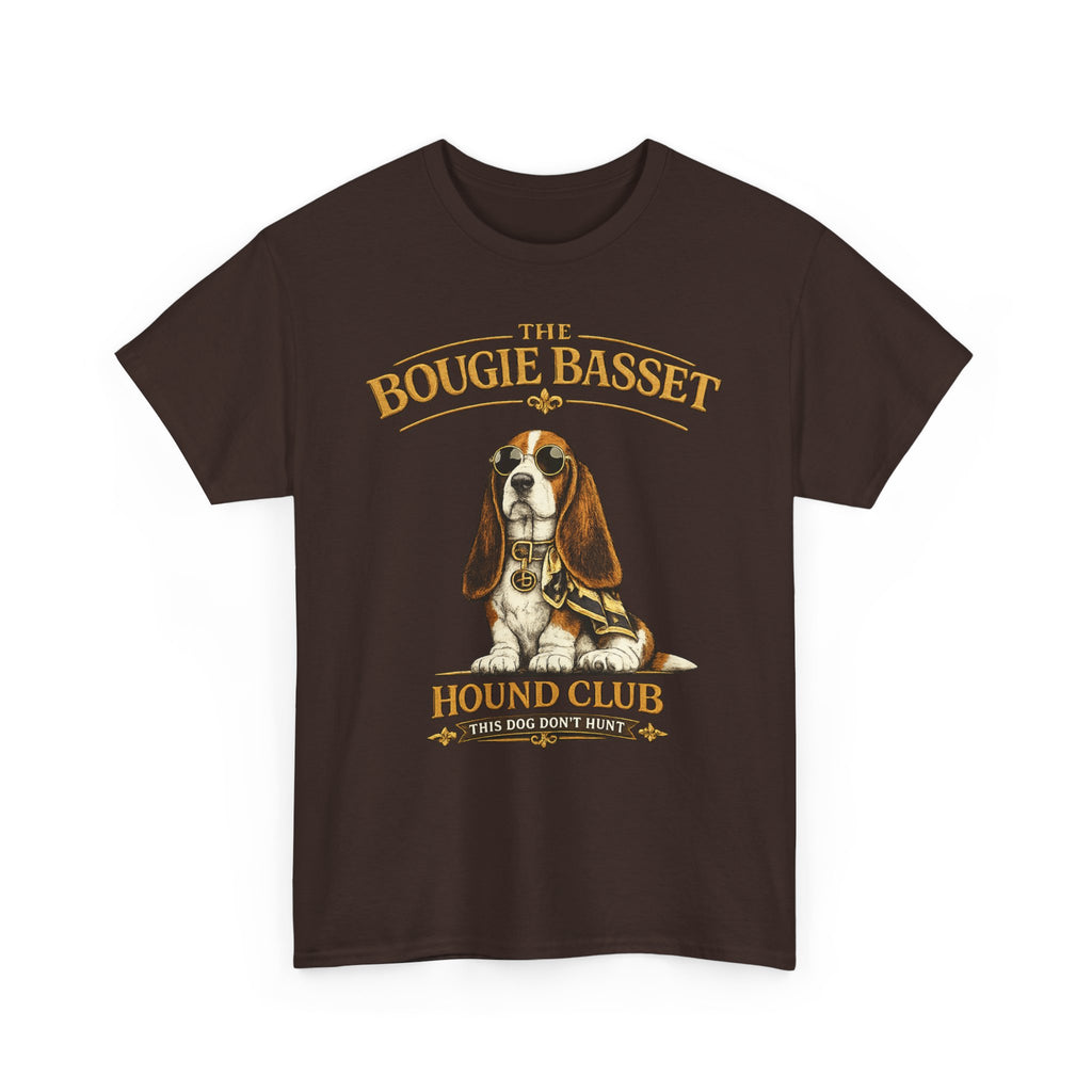 Basset Hound Club T-Shirt – Cute Vintage Basset Hound Graphic Tee " The Bougie Bassett hound Club"