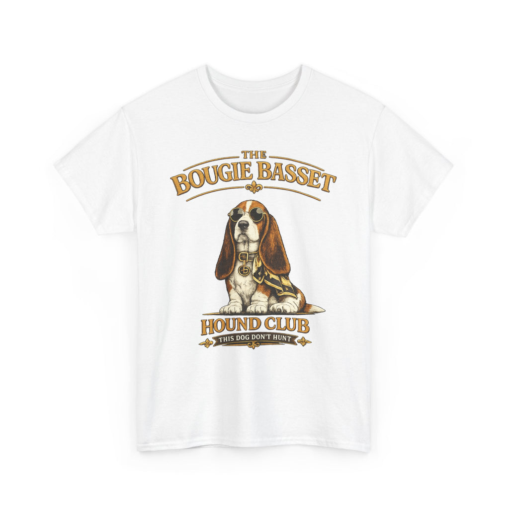 Basset Hound Club T-Shirt – Cute Vintage Basset Hound Graphic Tee " The Bougie Bassett hound Club"