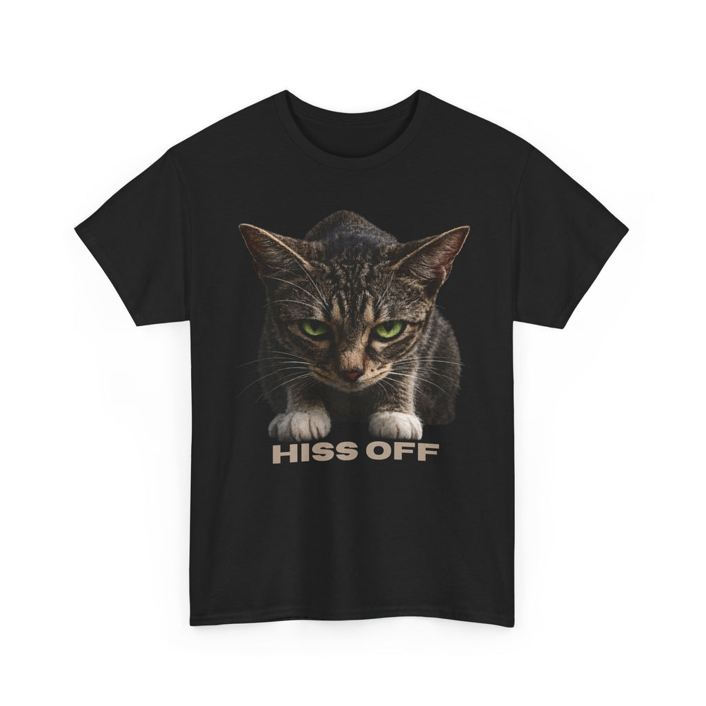 Hiss Off Cat T-Shirt — Angry Tabby Graphic Tee
