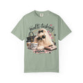 Multi-Tasking Mom T-Shirt – Cute Maltese Dog with Coffee & Handbag Graphic