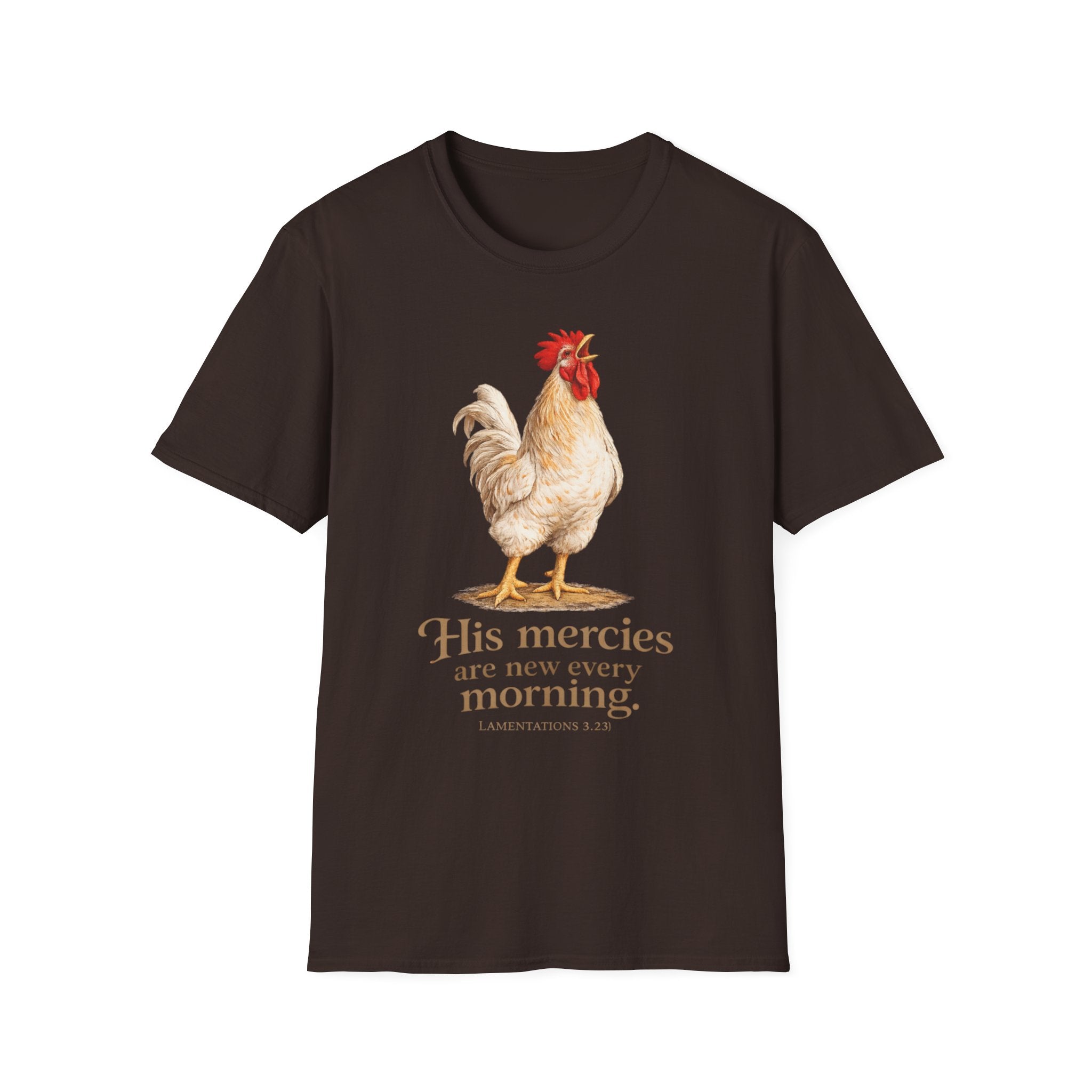 Rooster Morning Mercy T-Shirt – "His mercies are new every morning" Christian Tee
