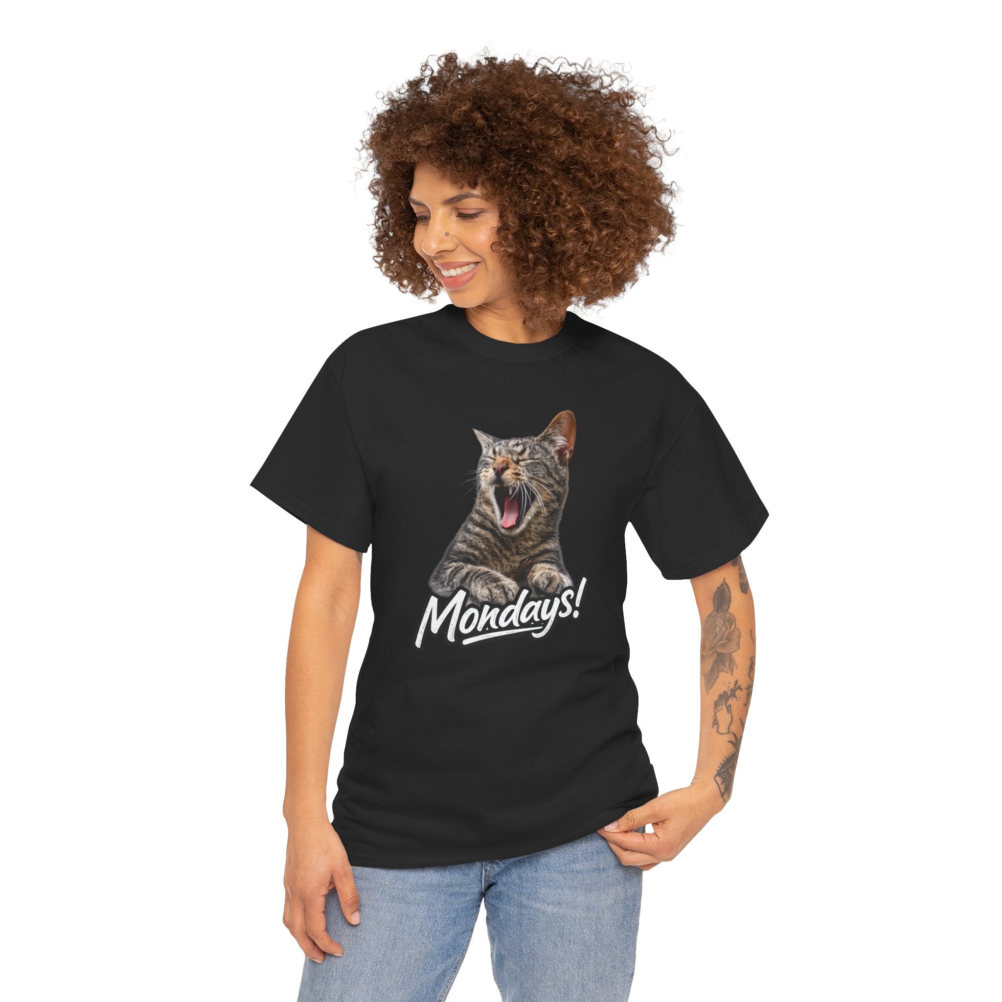 Mondays! Yawning Cat T-Shirt — Funny Cat Tee for Cat Lovers